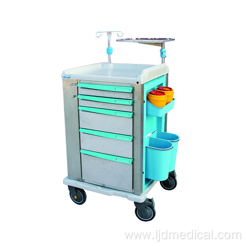 Hospital Furniture Medical Cart ABS Emergency Trolley
